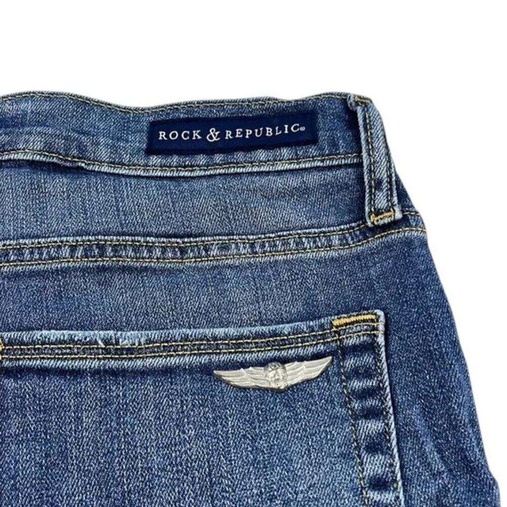 Rock & Republic Jeans Shorts Red, White Size 6 - Picture 11 of 12